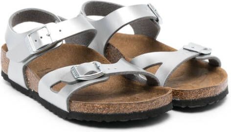 Birkenstock Kids double-strap design sandals Silver