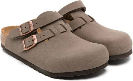 Birkenstock Kids Kay buckle-straps slippers Brown