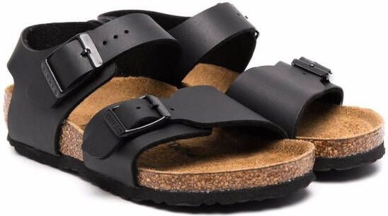 Birkenstock Kids multi-strap leather sandals Black