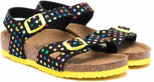 Birkenstock Kids polka-dot print sandals Black