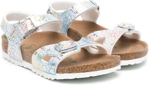 Birkenstock Kids Rio metallic sandals Silver