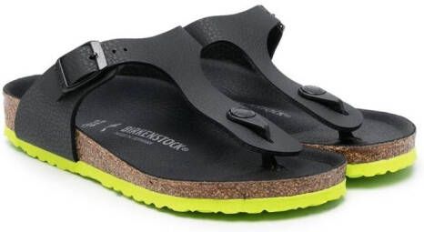 Birkenstock Kids side buckle-fastening thong sandals Black