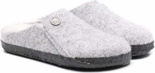 Birkenstock Kids slip-on shearling slippers Grey