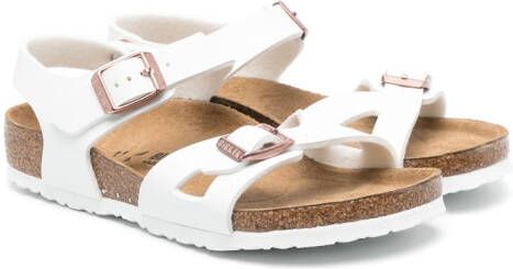 Birkenstock Kids strappy leather sandals White