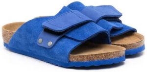 Birkenstock Kids suede touch-strap sandals Blue