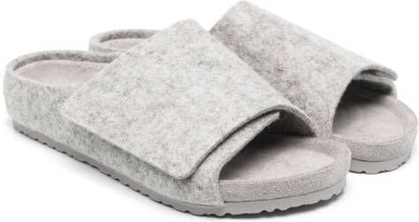 Birkenstock Kids suede touch-strap sandals Grey
