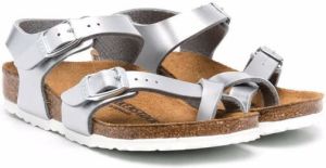 Birkenstock Kids Taormina metallic-effect sandals Silver