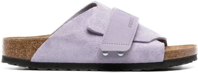 Birkenstock Kyoto logo-debossed suede sandals Purple