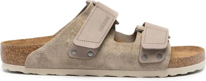 Birkenstock Kyoto touch-strap leather sandals Neutrals