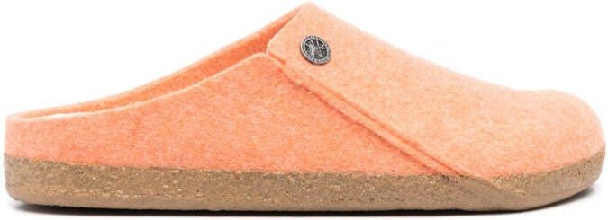 Birkenstock logo-plaque slippers Orange