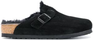 Birkenstock shearling lined slippers Black