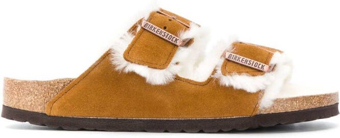 Birkenstock shearling sandals Brown - Picture 1