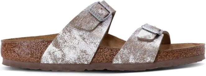 Birkenstock Sydney metallic-effect sandals Grey