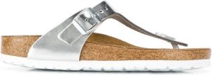 Birkenstock thong strap flip flops Silver