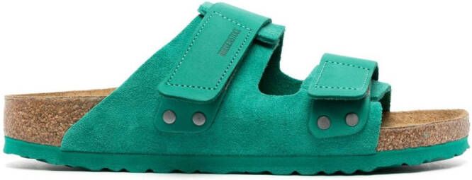 Birkenstock Uji touch-strap suede sandals Green