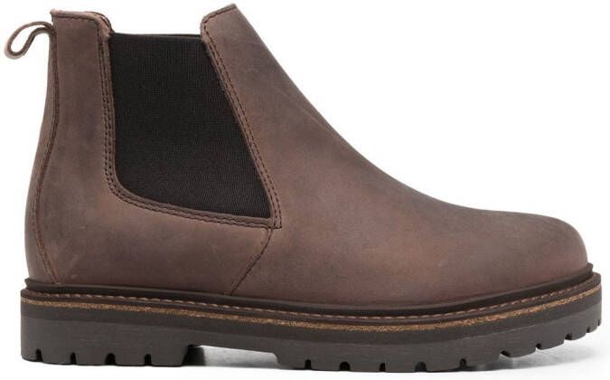 Birkenstock unbuckle leather elastic-panel boots Brown
