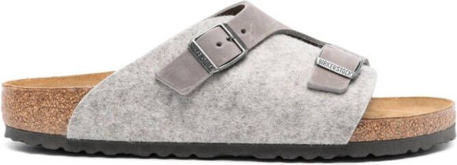 Birkenstock Zürich leather buckled sandals Grey