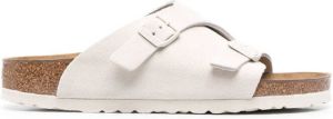 Birkenstock Zürich suede slip-on sandals White