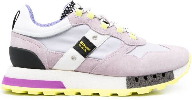 Blauer panelled-design low-top sneakers Purple