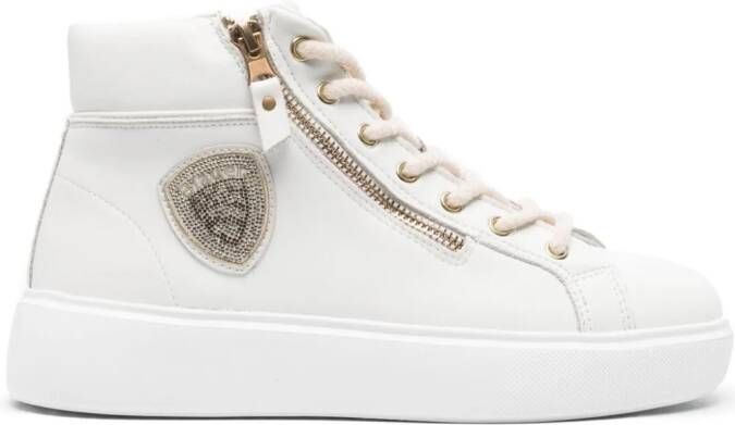 Blauer Venus leather high-top sneakers White