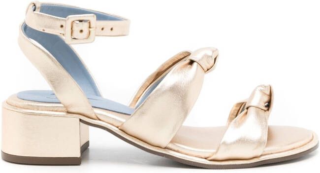 Blue Bird Shoes 40mm metallic knot-detail sandals Gold