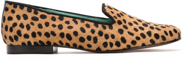 Blue Bird Shoes animal print loafers Neutrals