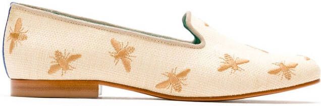Blue Bird Shoes Bees straw loafers Neutrals