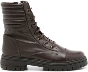 Blue Bird Shoes biker-style lace-up boots Brown