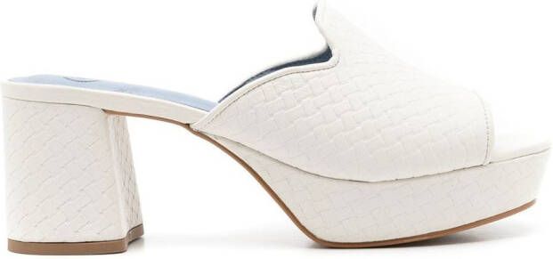 Blue Bird Shoes block-heel leather sandals White