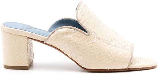 Blue Bird Shoes embossed leather mules Neutrals