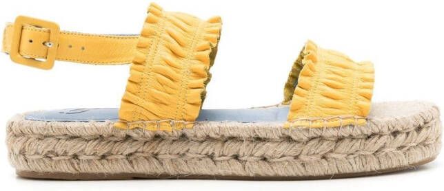 Blue Bird Shoes leather espadrille sandals Yellow