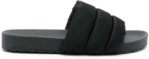 Blue Bird Shoes padded satin sliders Black