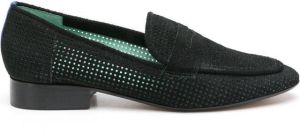 Blue Bird Shoes perforated design loafers Black