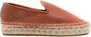 Blue Bird Shoes perforated leather espadrilles Brown
