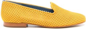 Blue Bird Shoes perforated round-toe loafers Yellow