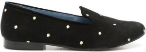 Blue Bird Shoes polka-dot embroidered loafers Black