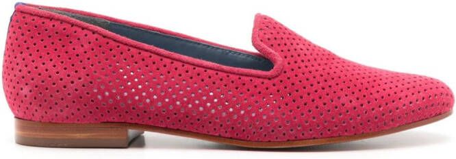 Blue Bird Shoes Saudade perforated suede loafers Pink