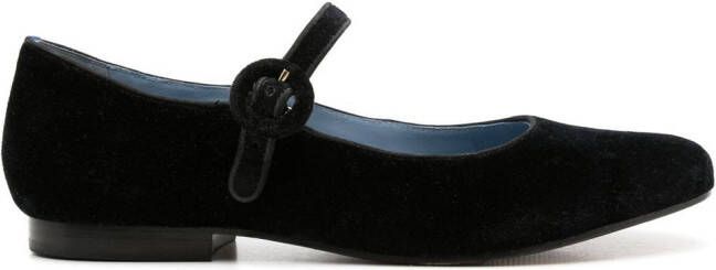 Blue Bird Shoes velvet ballerina flats Black