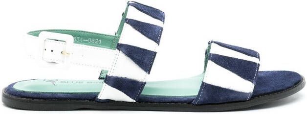 Blue Bird Shoes zig-zag suede slingback sandals