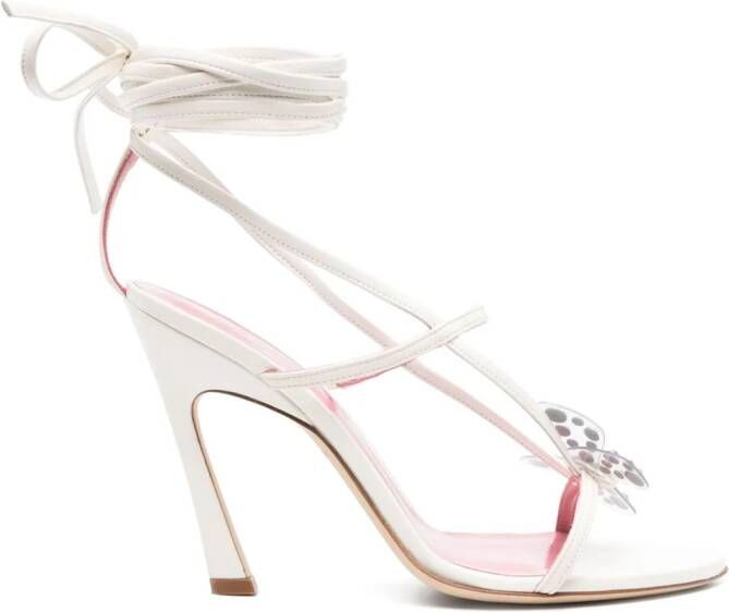 Blumarine 105mm lace-up leather sandals White