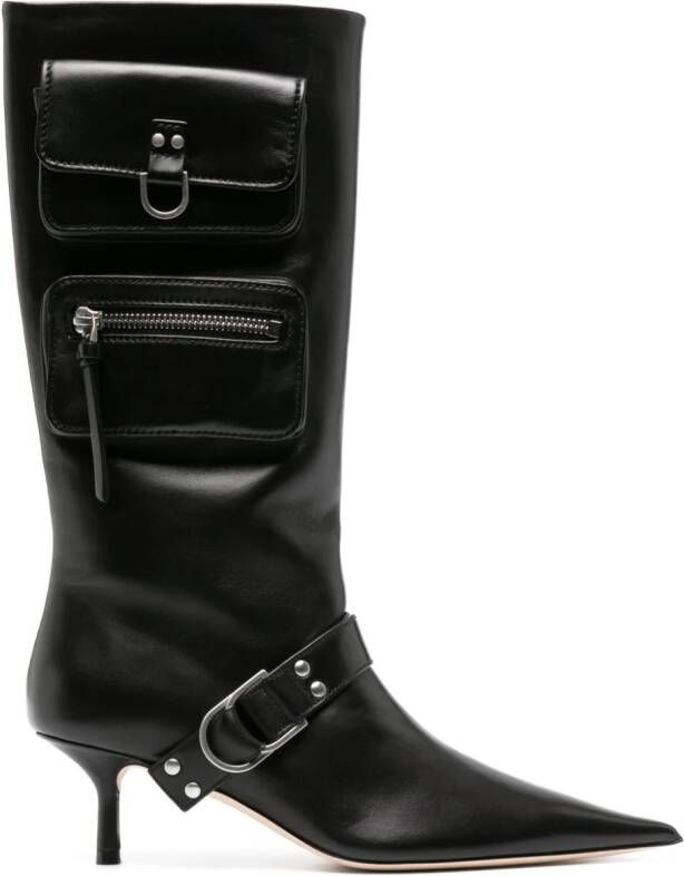 Blumarine 55mm pocket leather boots Black