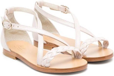 Bonpoint braided leather sandals Pink