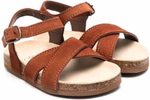 Bonpoint buckle-fastening crossover-strap sandals Brown