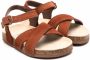 Bonpoint buckle-fastening crossover-strap sandals Brown - Thumbnail 1