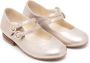 Bonpoint crystal buckle-detail leather ballerina shoes Gold - Thumbnail 1