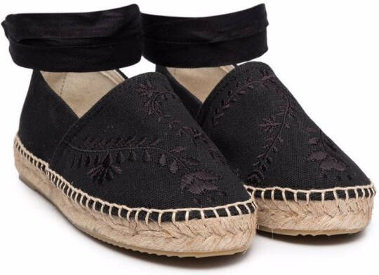 Bonpoint embroidered espadrille sandals Black