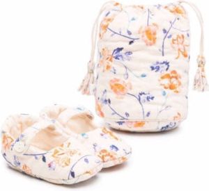 Bonpoint floral-print crib shoes Neutrals