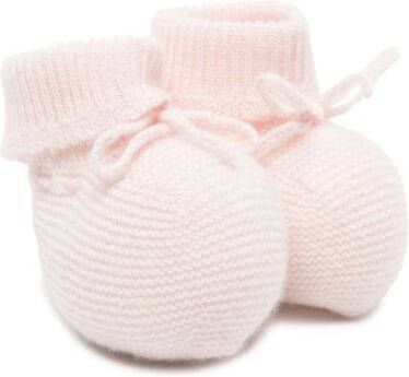 Bonpoint front-tie cashmere slippers Pink
