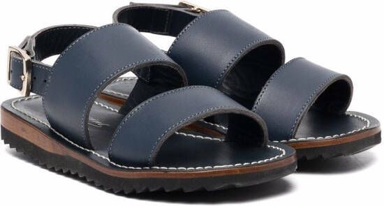 Bonpoint leather open-toe sandals Blue