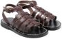Bonpoint open-toe buckle-fastening sandals Brown - Thumbnail 1